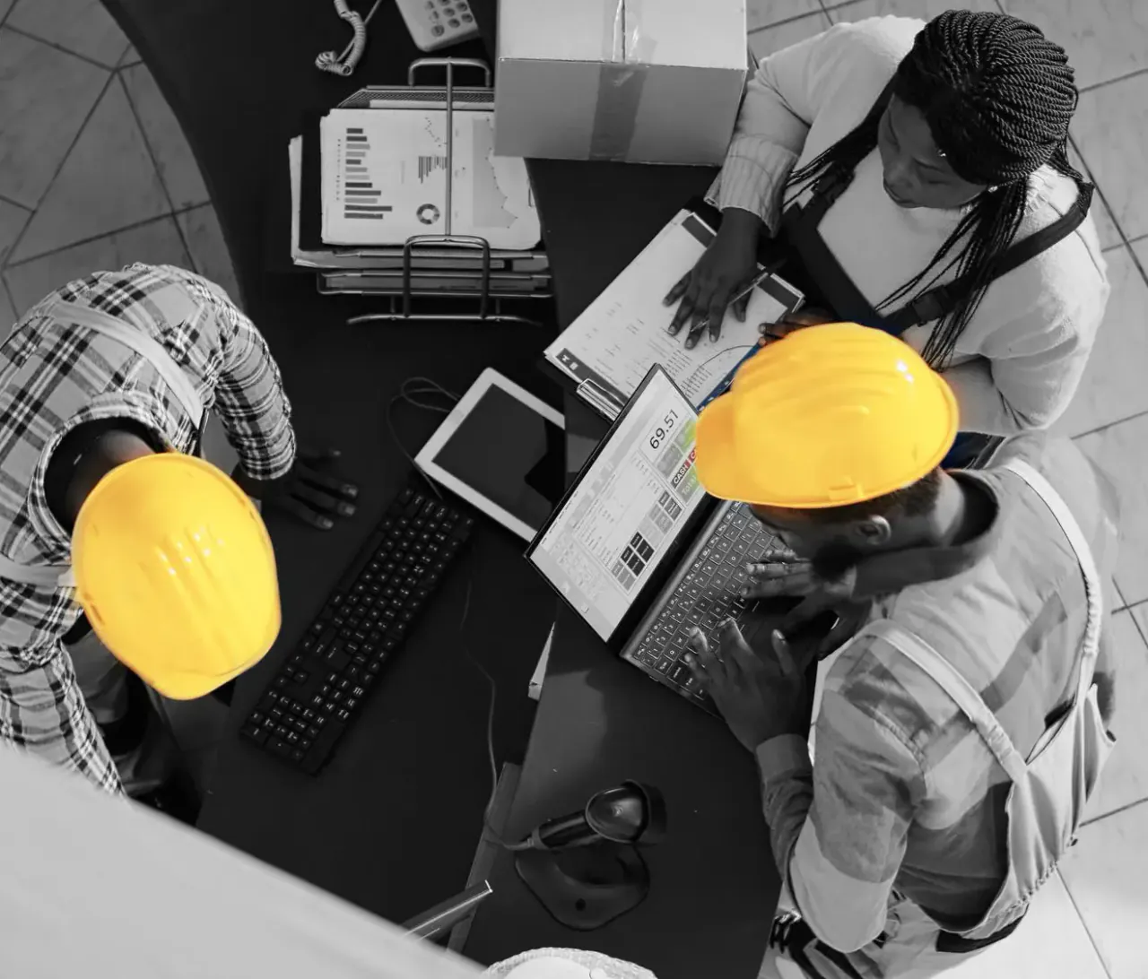 Management reports assembled from work already recorded in Unibuild