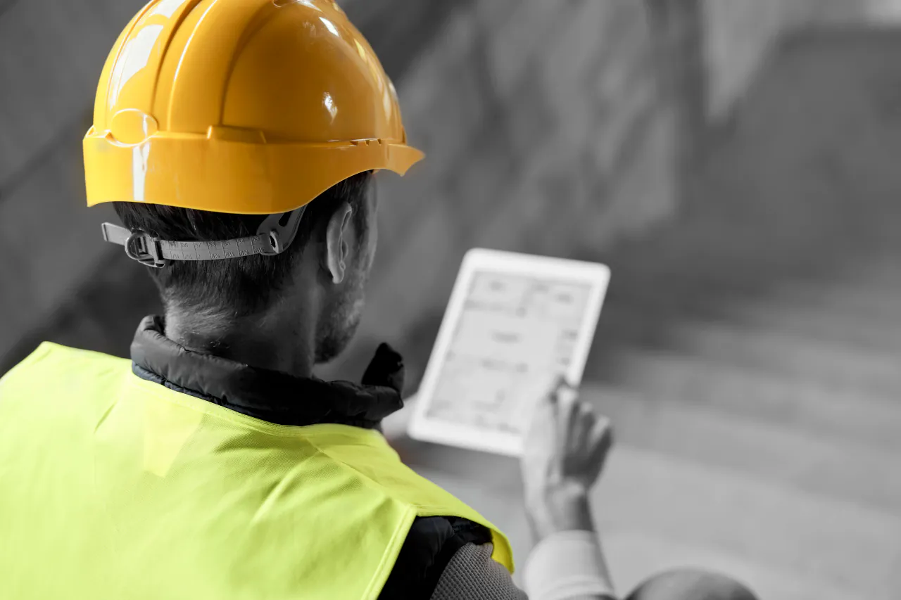 Supervisor recording measured work on site for a rate valuation